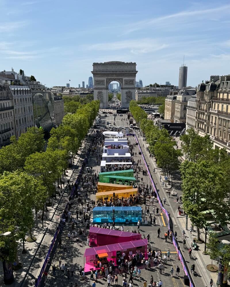 VivaTech installation on the Champs-Élysées with the Arc de Triomphe, Paris